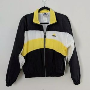 yellow adidas jacket with black stripes